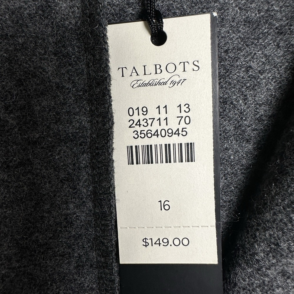 Talbots Blazer Jacket Women's Size 16 Gray Wool Blend Classic Career Pockets NWT - Picture 6 of 12